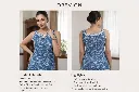 Stylish Navy Blue Floral Print Sleeveless Kurti