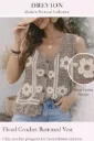 Stylish Crochet Floral Knit Vest for Women