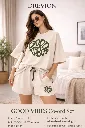 Good vibe t shirt loose fit t shirt for woman .printed oversized top & bottom set