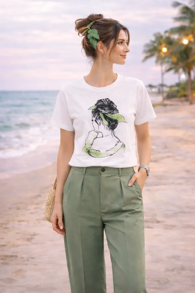 Tshirt and pants  Printed Set  for Women & Girls (S)