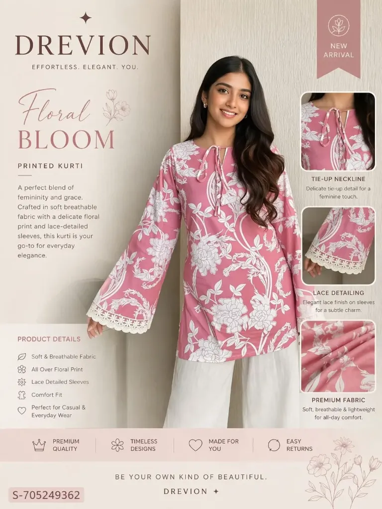 NEW ROSE PINK TOPEWERE  SHORT KURTI FOR WOMAN AND GIRLS  PARTY AND FESTIVAL (S)