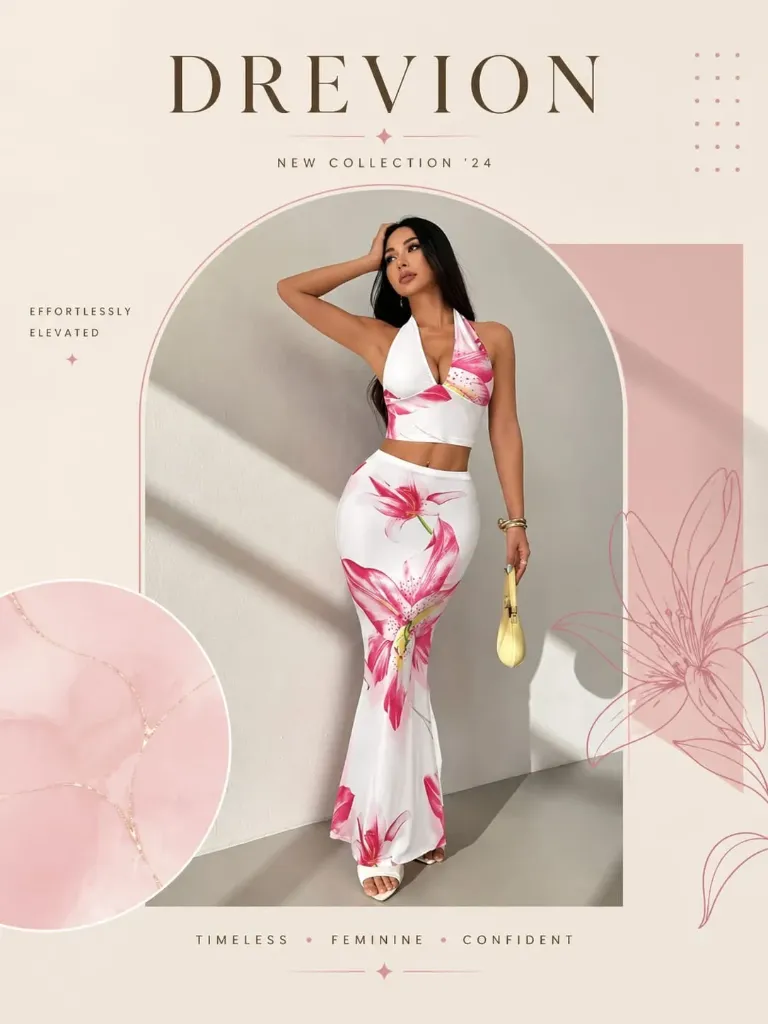 Trendy Women’s Co-Ord Set | Crop Top with Wide-Leg Skirt | Stylish Casual & Travel Wear (S)