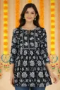 Women Flower Printed Rayon Top Tunic for Women & Girls