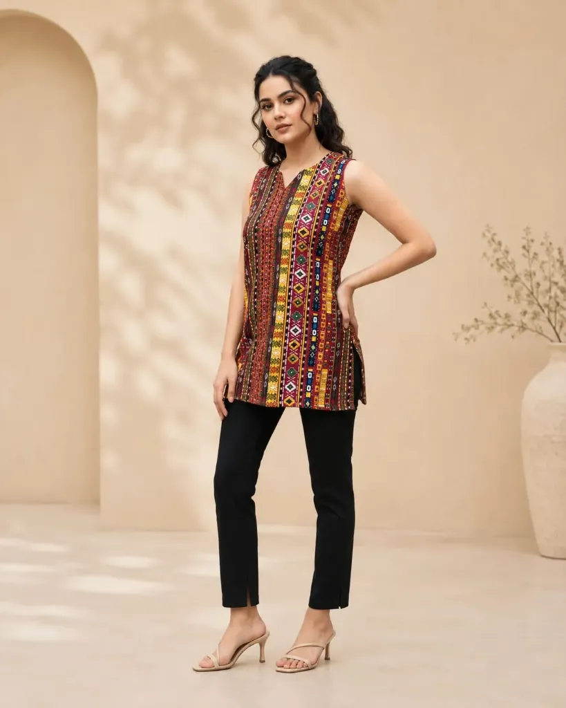 Women’s Trendy multicolor  Short Kurti