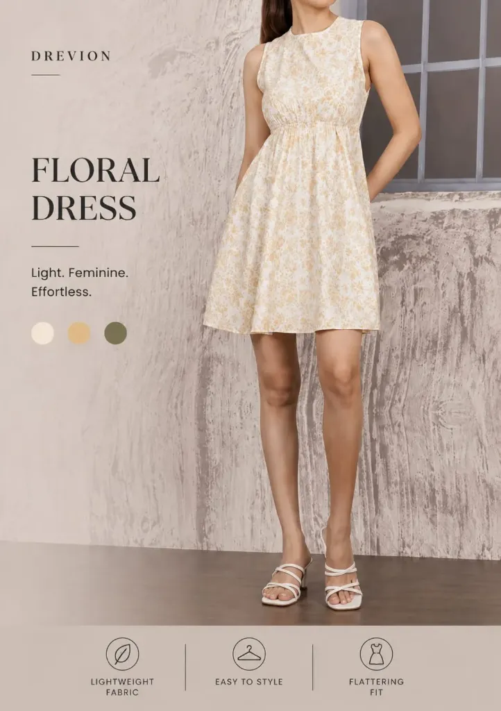 Floral mini dress (S)