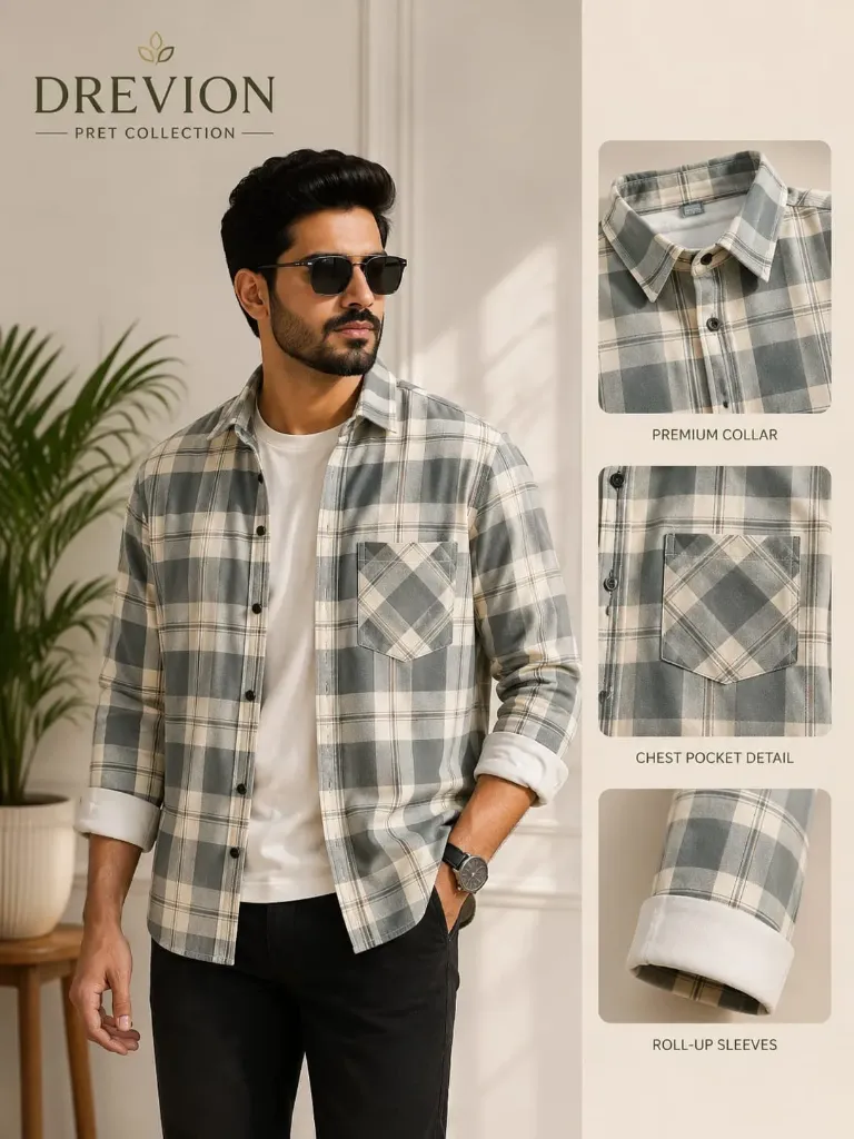 Men Regular Fit Checkered Spread Collar Casual Shirt