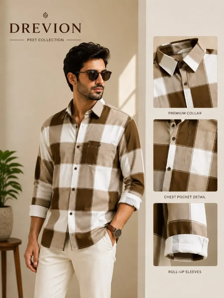 Regular fit Shirt || Casual Shirt for Men's || Brown Shirt
