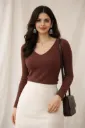 V Neck Top, Full Sleeve Top Crop top